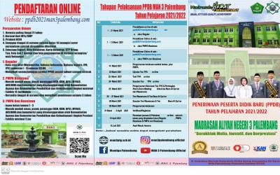 Buka Jalur Beasiswa, Pendaftaranan PPDB MAN 3 Palembang Buka 1 Maret 2021