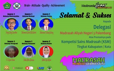 Siswa MAN 3 Palembang Borong Juara 1 KSM Tingkat Kota Palembang