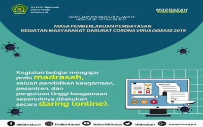 Awal Tahun Pelajaran 2021-2022 MAN 3 Palembang Lanjutkan Pembelajaran Daring